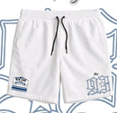 King Conjunto Camiseta  + Bermuda Tactel Streetwear New York 93 Branco com Estampa 93